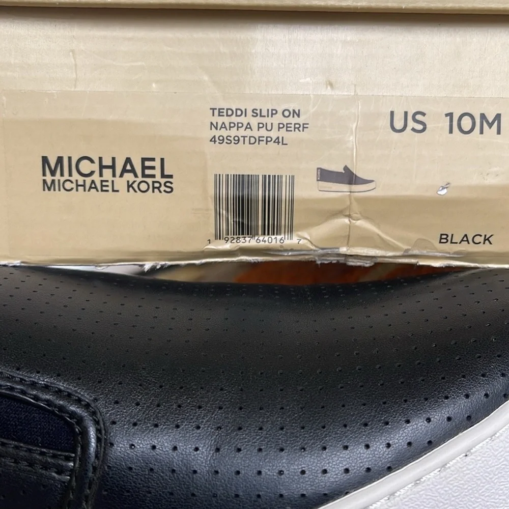 Michael Kors TEDDI SLIP ON NAPPA PU PERFORATED 4959TDFP4L NIB Platforms Sneakers
